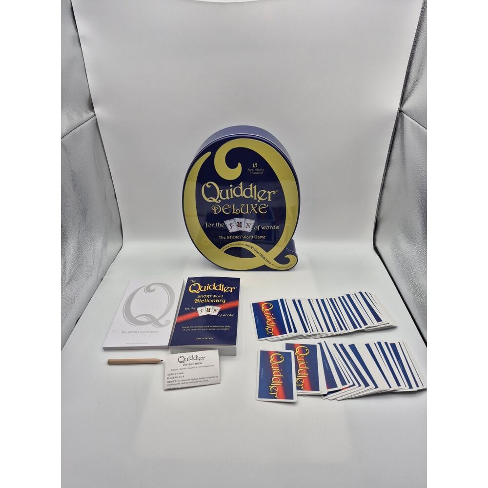 Quiddler Deluxe The Short Word Game Metal Tin 2010 Missing 1 Card